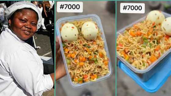 "It costs N7,000": Food vendor under fire after displaying noodles and eggs for outrageous amount
