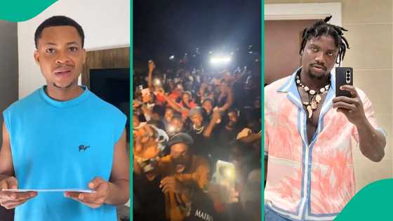 Actor Emeneks reacts to crowd at VeryDarkMan’s welcome home party: “Foolish people per square meter”