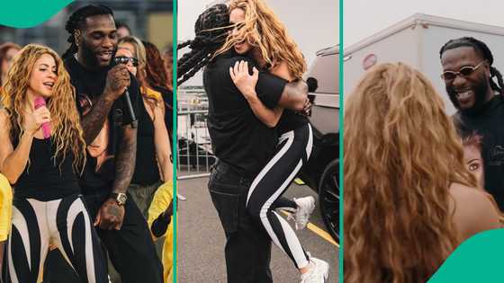 World Cup final halftime: Moment Burna Boy lifted Shakira as they reunited ahead of historic event