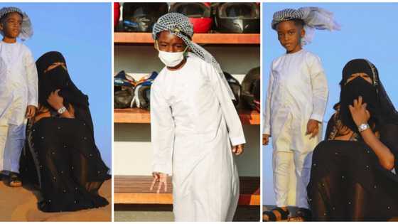 Singer Tiwa Savage, son Jamil spotted in more lovely pictures from their vacation in Dubai