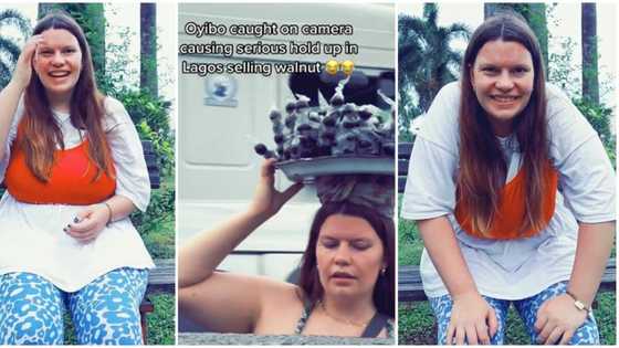 "That thing is not Easy o": Oyinbo Lady Who Hawked Walnut in Lagos Reveals What She Went Through in New Video