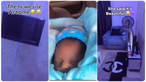 Husband rewards wife with new television and other house appliances after a successful delivery