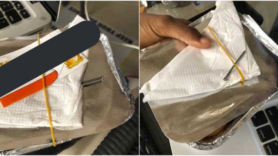 To chook beggy beggy: Massive reactions as Nigerian small chops vendor replaces toothpick with nails