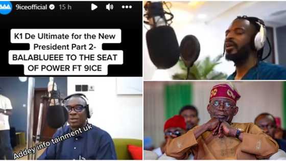 "Balablueee to the seat of power": KWAM 1 features 9ice in new victory Fuji song for Tinubu, shares video
