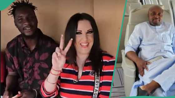 "U bring oyinbo as ur wife": Davido's Isreal creates scene as he sees Benin man and Australian wife