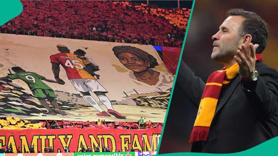 Galatasaray coach reacts after fans unveiled touching banner for Victor Osimhen