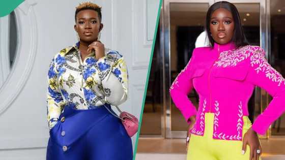 "God dey create": Real Warri Pikin slays in yellow feather dress, looks ravishing, gets fans talking