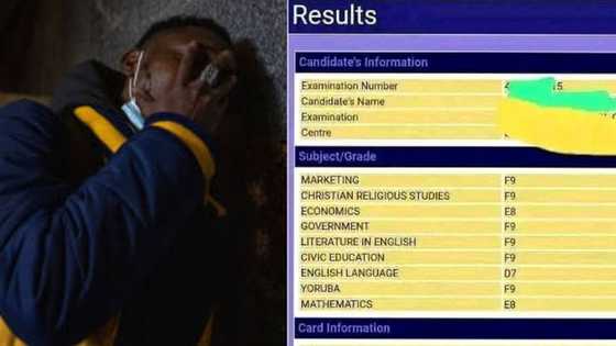 "Pablo's kid": Terrible WAEC result of Nigerian boy with 6 F9s makes waves online, people react
