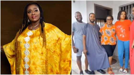 You're blessed: Nigerians gush as Rita Edochie proudly shows off her 4 grown-up kids in lovely video