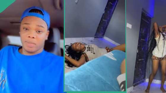 "Na better love be this o": Reactions as man funnily shos his 'demon' girlfriend acting possessed