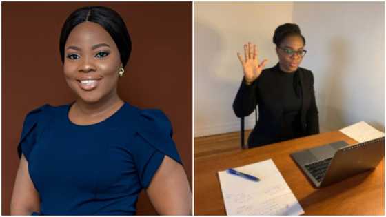 Nigerian lady becomes lawyer in New York, shares photos of swearing-in ceremony, many react