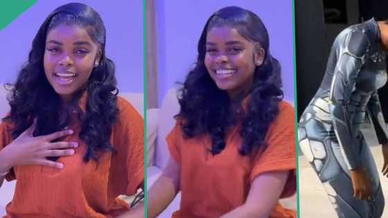 "She is pretty": Lady who behaves like AI robot melts hearts as she appears in different dress