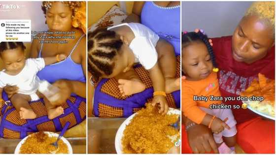"Who no like better thing?" Baby rejects milk, insists on big chicken, video of her action goes viral