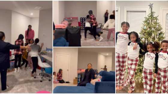 "Had to hide Lola and the kids": Anita Okoye shares sweet video as Psquare's children reunite for Christmas