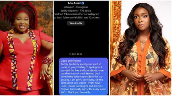 “I'm so happy I apologised before you left”: Blessing Okoro on Ada Ameh’s death, posts screenshot of apology