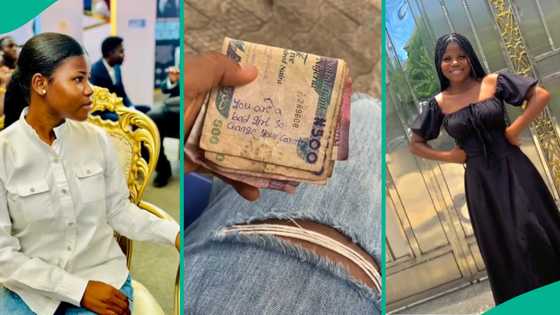 Lady who withdrew money from POS displays message she found on N500 note, marvels Nigerians