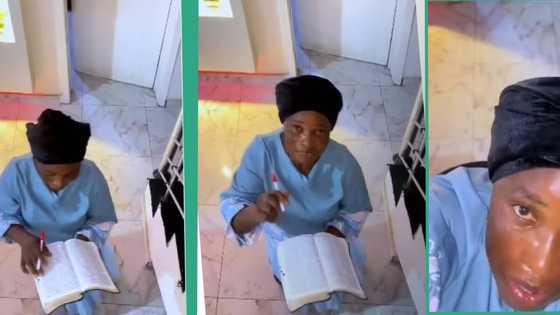 "Wetin be this?" Video of 'mummy GO' doing the trending ceiling challenge surfaces, stuns Nigerians