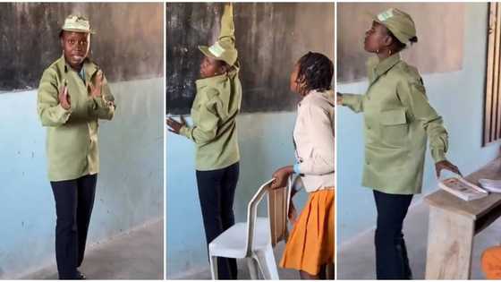 "I can see the pain": Short NYSC member given a chair to stand and write on chalkboard, video goes viral