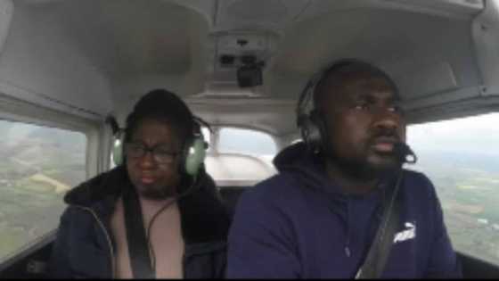 Don't fly too high: Mum says in fear as son takes her on surprise flight after earning private pilot licence