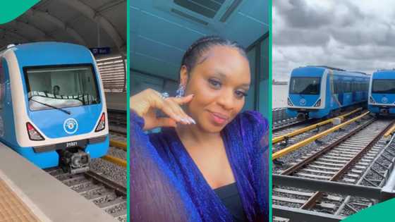 Lagos Blue Line: Lady rides fast train for 1st time, gets to destination in 10 minutes
