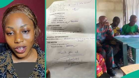 Lady laments over bride price list from elders who heard that she's dating white man, video trends