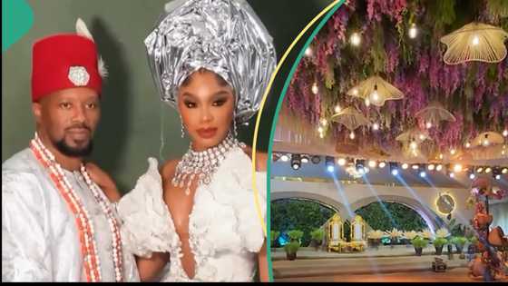 Sharon Ooja's wedding interior decor wows many as they compare it to other celebrities': "So classy"