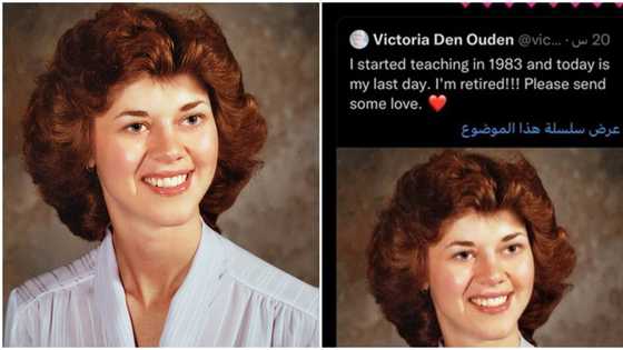 Social media celebrate pretty woman who has been teaching since 1983 as she finally retires
