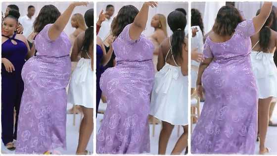 "Is this real?" Plus-size lady in lilac gown shakes waist while dancing in public, video goes viral on TikTok