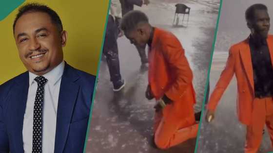 "Them wan stop rain": Daddy Freeze knocks gospel singer praying in tongues during heavy downpour