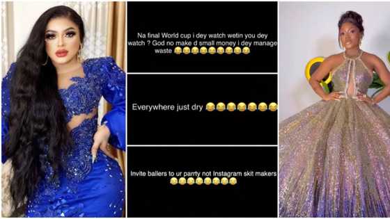 “Why are there empty chairs?” Bobrisky laughs at Papaya Ex’s housewarming party, compares it with his event