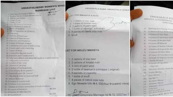 Nigerian lady calls off marriage after man paid close to N1m for bride price, photos of the list spark outrage