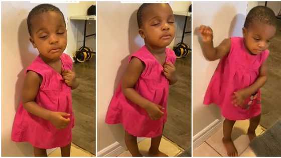 "Kids are weird": Little girl sleeps off deeply while standing outside, viral video shows how she almost fell