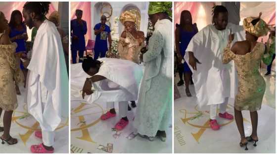 Video of man rocking pink crocs on agbada goes viral, internet users amused