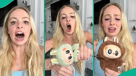 White lady destroys her 2 labubu dolls worth $600 with scissors after noticing something worrisome