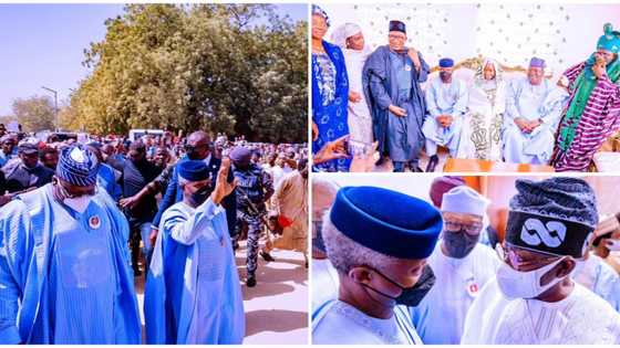 Osinbajo, Tinubu, APC governors storm wedding of minister of education's daughter