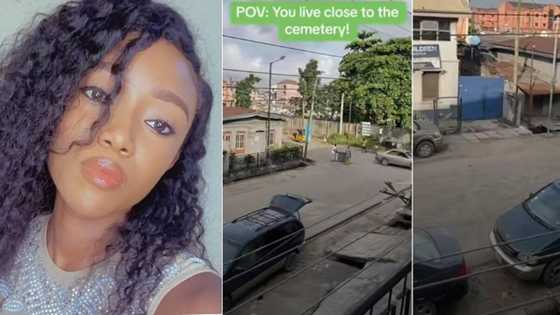 "My head wan burst": Lady who lives close to cemetery shares video of her situation, people react