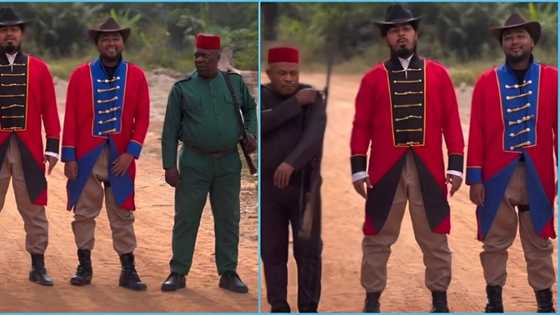 Lil Win drops first video of Ramsey Nouah, Victor Osuagwu and Charles Awurum on set, peeps delight