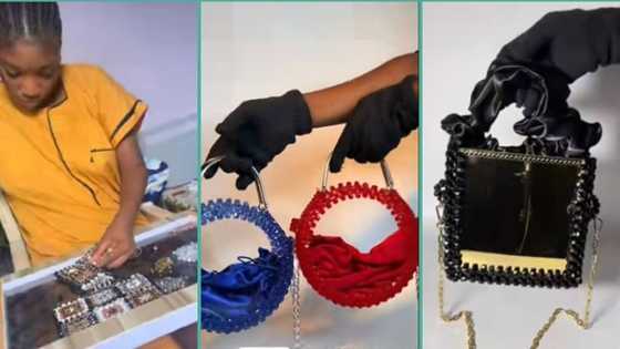"I have made N945,000": Nigerian lady who makes bags with beads displays her craft in video