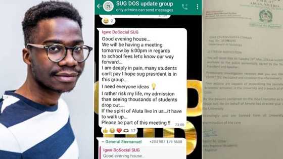 "Your lecturers don't even know book": University student displays expulsion letter he was served in school