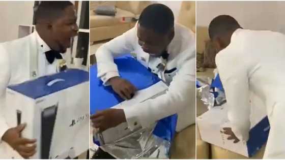 Groom jumps up and screams in excitement as his bride gifts him PS 5 on wedding day, cute video warms hearts