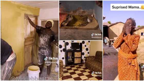 "This is beautiful": Man redesigns house of poor woman who sleeps on tiny foam, repaints it and adds bed