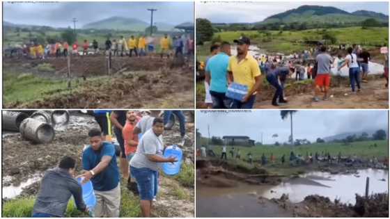 Nothing but love: Reactions as people form human chain, pass food to flood victims in viral video