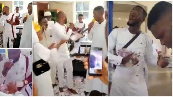 Drama in church as family members surround chorister, 'embarrass' him with cash, people stare in video