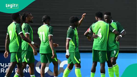 Super Eagles new star Chibuike Nwaiwu reacts after making debut during win over Iran