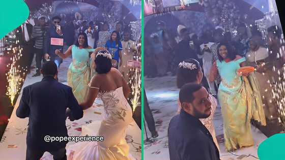 Video captures moment US-based lady landed at her brother's wedding venue unannounced