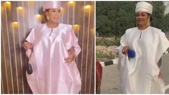 Celebrity twin moments: Actresses Fathia Balogun and Mercy Aigbe rock similar boubou gowns