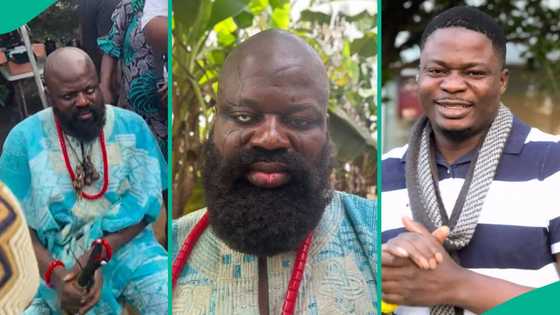 Femi Adebayo's Seven Doors movie star Esusu shares how his unusual eye was made: "It's not easy"