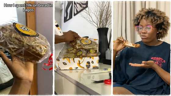 "The bread is 19k": Lagos lady orders expensive bread and turkey online, video sparks reactions on TikTok