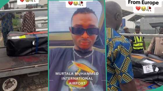 Young man in tears as father who went to Europe is brought back to Nigeria in coffin, shares video