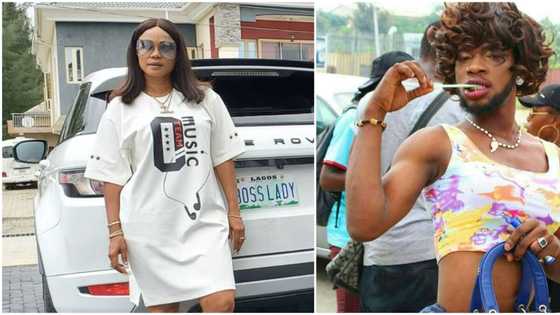 Actress Iyabo Ojo turns 'area girl', breaks bottles and attacks Broda Shaggi in hilarious skit